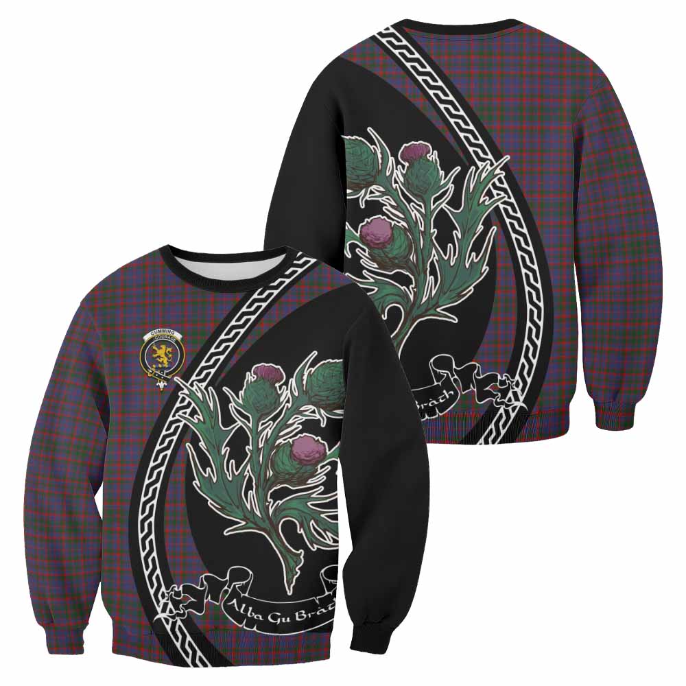 Cumming Family Crest Tartan Sweatshirt Alba Thistle Inspired - Tartan Vibes Clothing