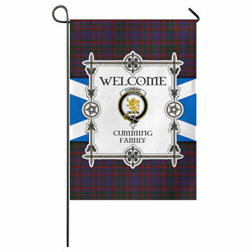 Cumming Family Crest Tartan Welcome Garden Flag Saltire Harmony Style - Tartan Vibes Clothing