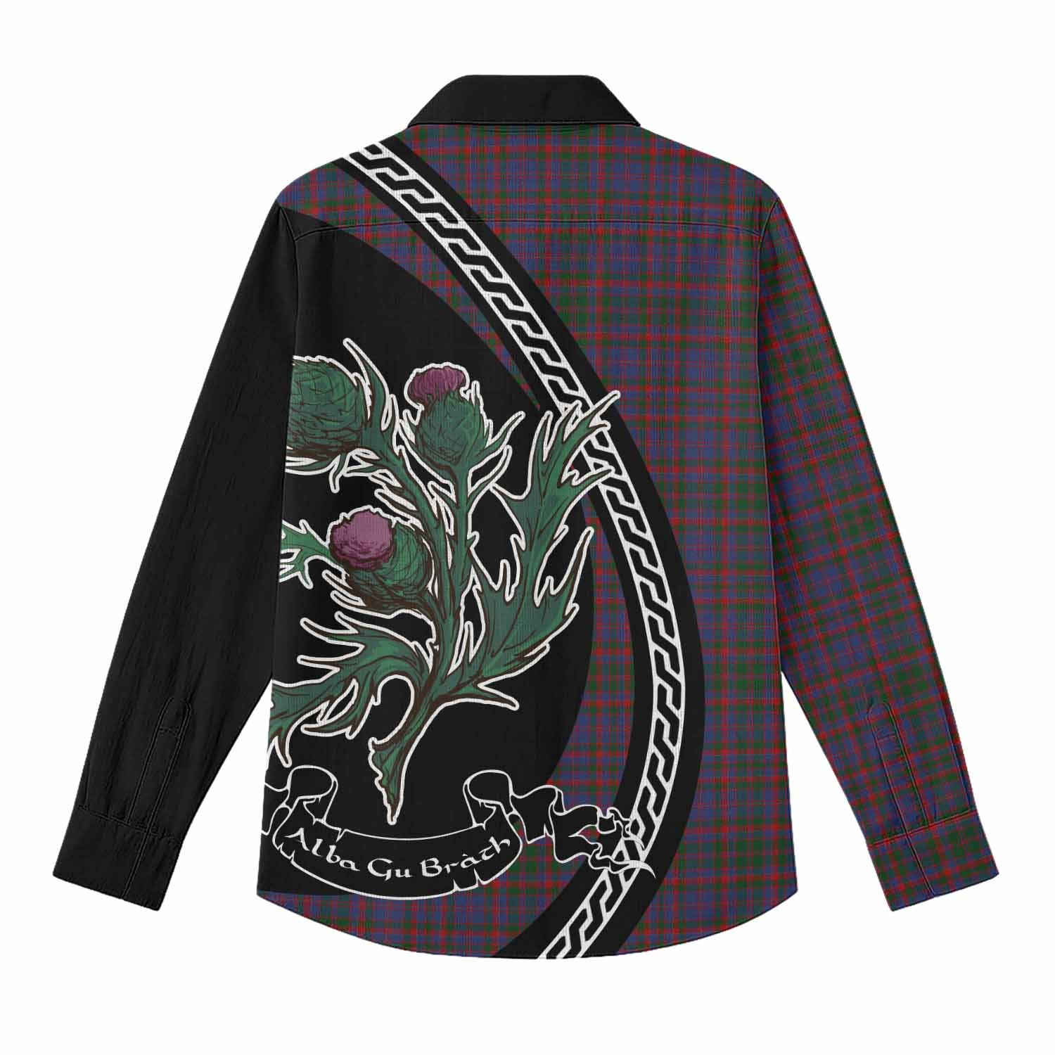 Cumming Family Crest Tartan Women Casual Shirt Alba Thistle Inspired - Tartan Vibes Clothing