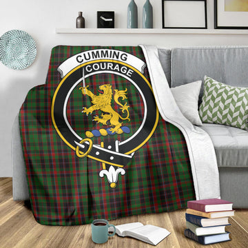 Cumming Hunting Tartan Blanket with Family Crest
