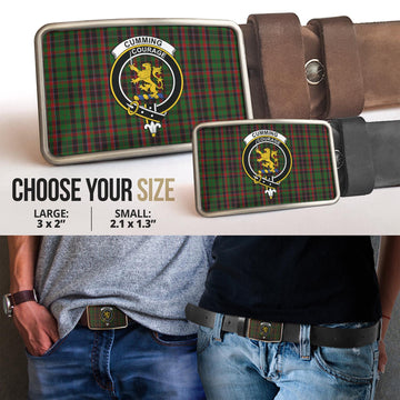Cumming Hunting Tartan Belt Buckles with Family Crest