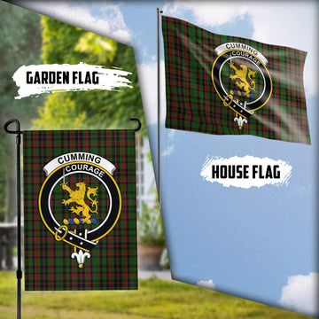 Cumming Hunting Tartan Flag with Family Crest