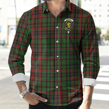 Cumming Hunting Tartan Long Sleeve Button Up Shirt with Family Crest
