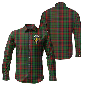 Cumming Hunting Tartan Long Sleeve Button Up Shirt with Family Crest