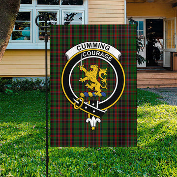 Cumming Hunting Tartan Flag with Family Crest