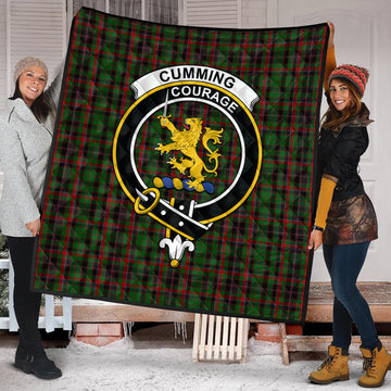 Cumming Hunting Tartan Quilt with Family Crest