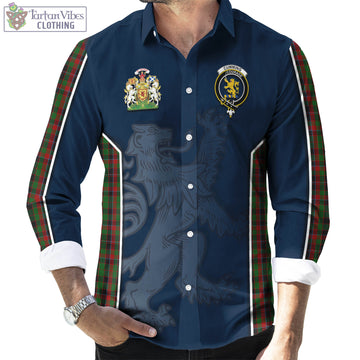 Cumming Hunting Tartan Long Sleeve Button Up Shirt with Family Crest and Lion Rampant Vibes Sport Style