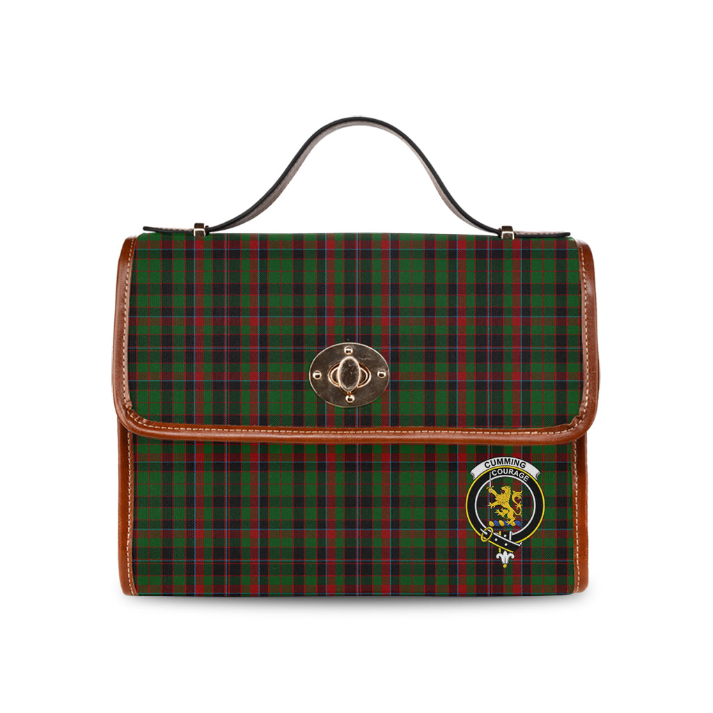 cumming-hunting-tartan-leather-strap-waterproof-canvas-bag-with-family-crest
