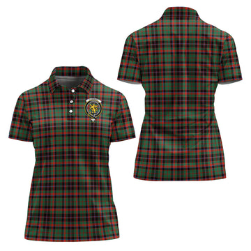 Cumming Hunting Ancient Tartan Polo Shirt with Family Crest For Women