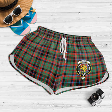 Cumming Hunting Ancient Tartan Womens Shorts with Family Crest