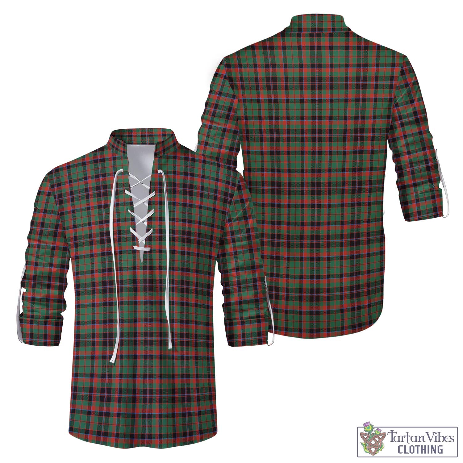 Tartan Vibes Clothing Cumming Hunting Ancient Tartan Men's Scottish Traditional Jacobite Ghillie Kilt Shirt