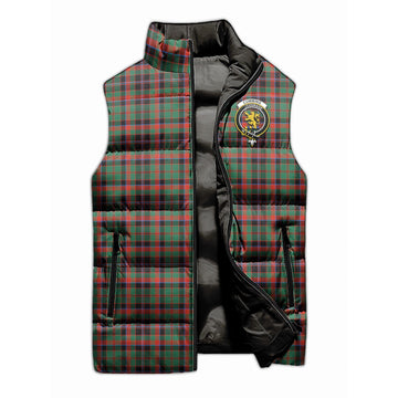 Cumming Hunting Ancient Tartan Sleeveless Puffer Jacket with Family Crest