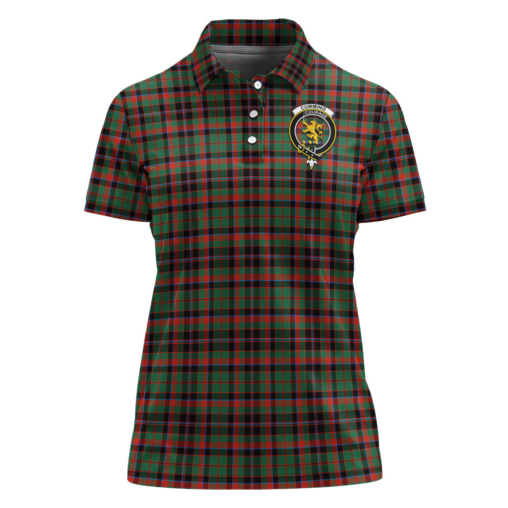 cumming-hunting-ancient-tartan-polo-shirt-with-family-crest-for-women