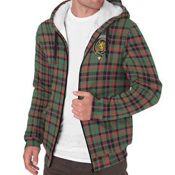 Cumming Hunting Ancient Tartan Sherpa Hoodie with Family Crest
