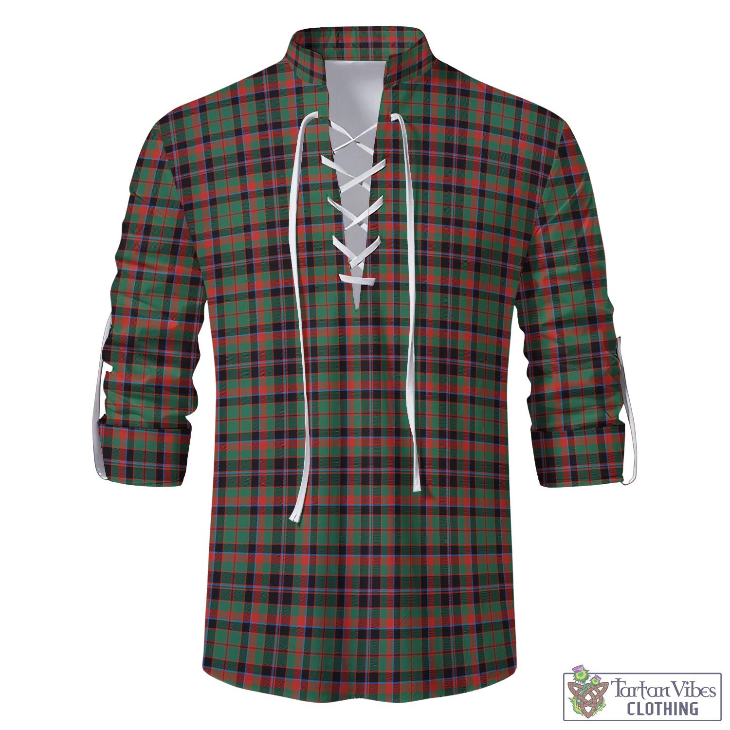 Tartan Vibes Clothing Cumming Hunting Ancient Tartan Men's Scottish Traditional Jacobite Ghillie Kilt Shirt