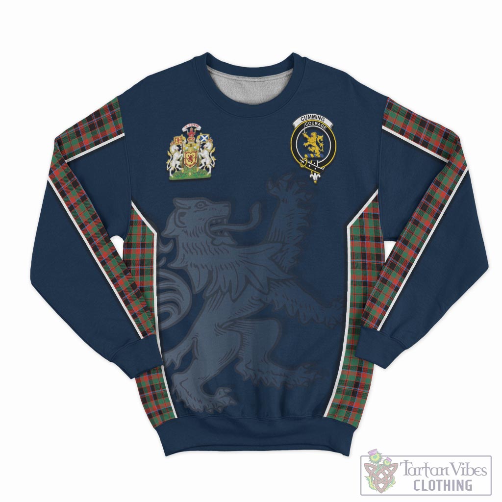 Tartan Vibes Clothing Cumming Hunting Ancient Tartan Sweater with Family Crest and Lion Rampant Vibes Sport Style