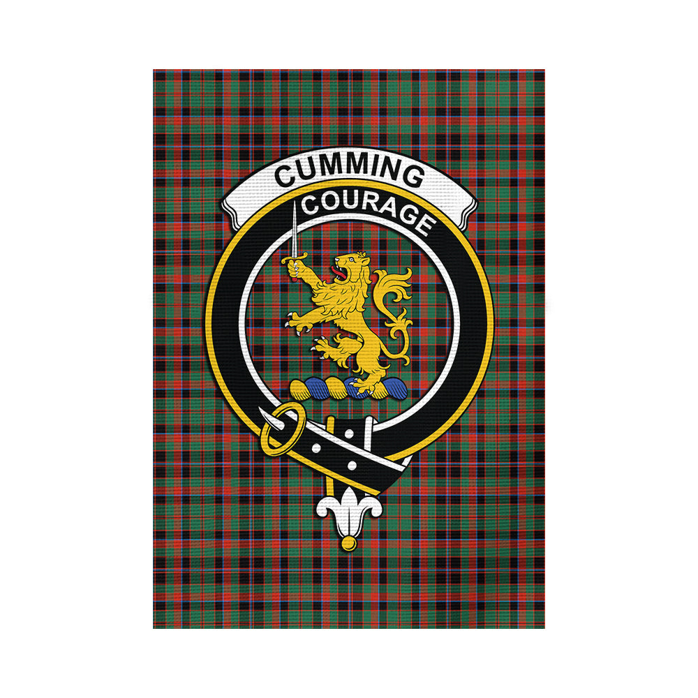 cumming-hunting-ancient-tartan-flag-with-family-crest