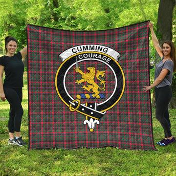 Cumming Hunting Modern Tartan Quilt with Family Crest