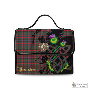 Cumming Hunting Modern Tartan Waterproof Canvas Bag with Scotland Map and Thistle Celtic Accents