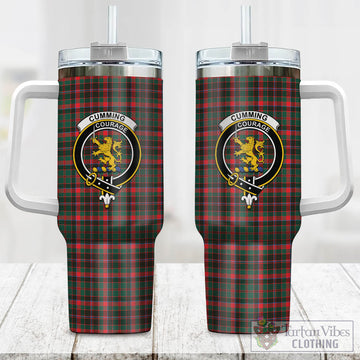 Cumming Hunting Modern Tartan and Family Crest Tumbler with Handle