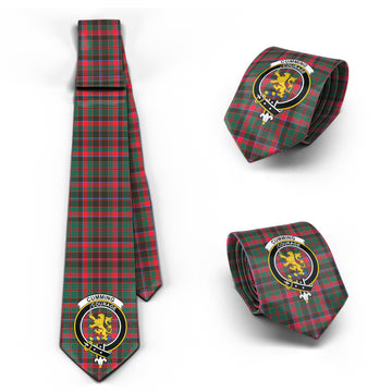 Cumming Hunting Modern Tartan Classic Necktie with Family Crest