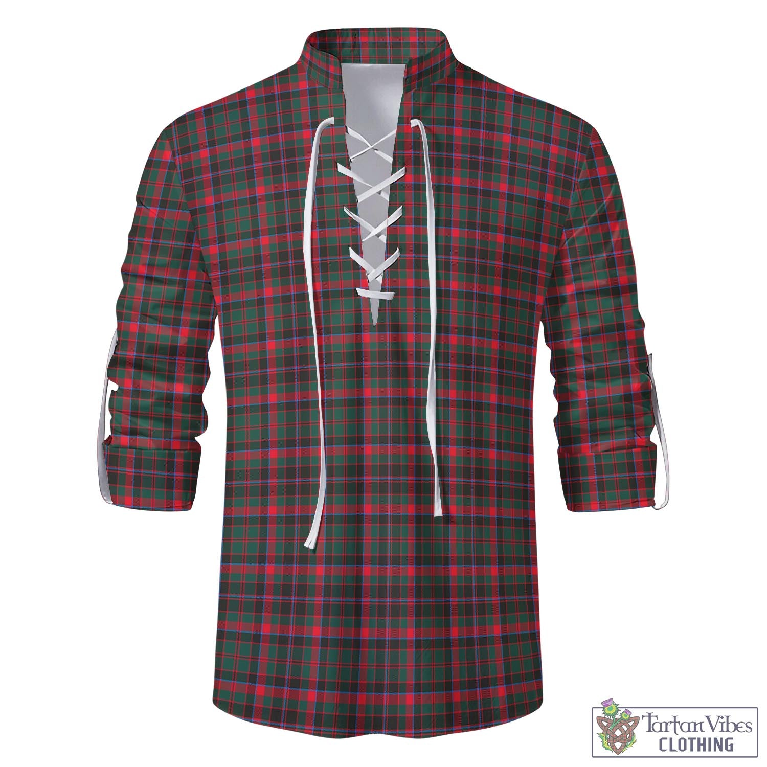 Tartan Vibes Clothing Cumming Hunting Modern Tartan Men's Scottish Traditional Jacobite Ghillie Kilt Shirt
