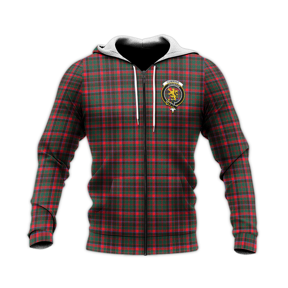 cumming-hunting-modern-tartan-knitted-hoodie-with-family-crest