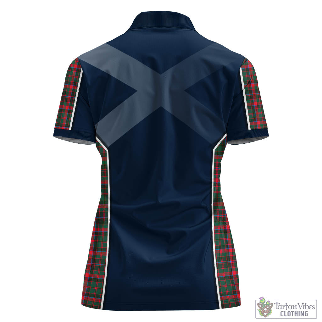 Tartan Vibes Clothing Cumming Hunting Modern Tartan Women's Polo Shirt with Family Crest and Lion Rampant Vibes Sport Style