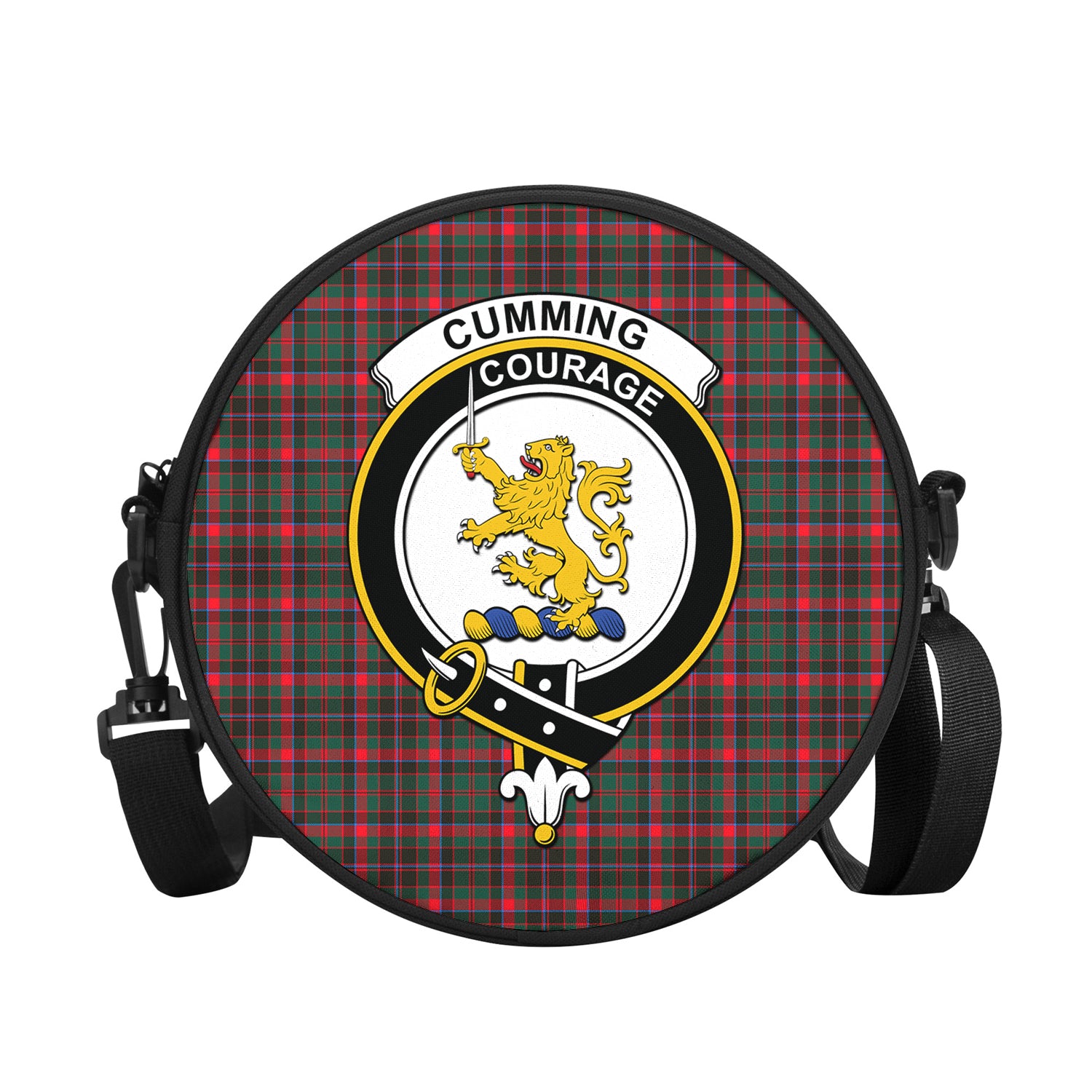 cumming-hunting-modern-tartan-round-satchel-bags-with-family-crest
