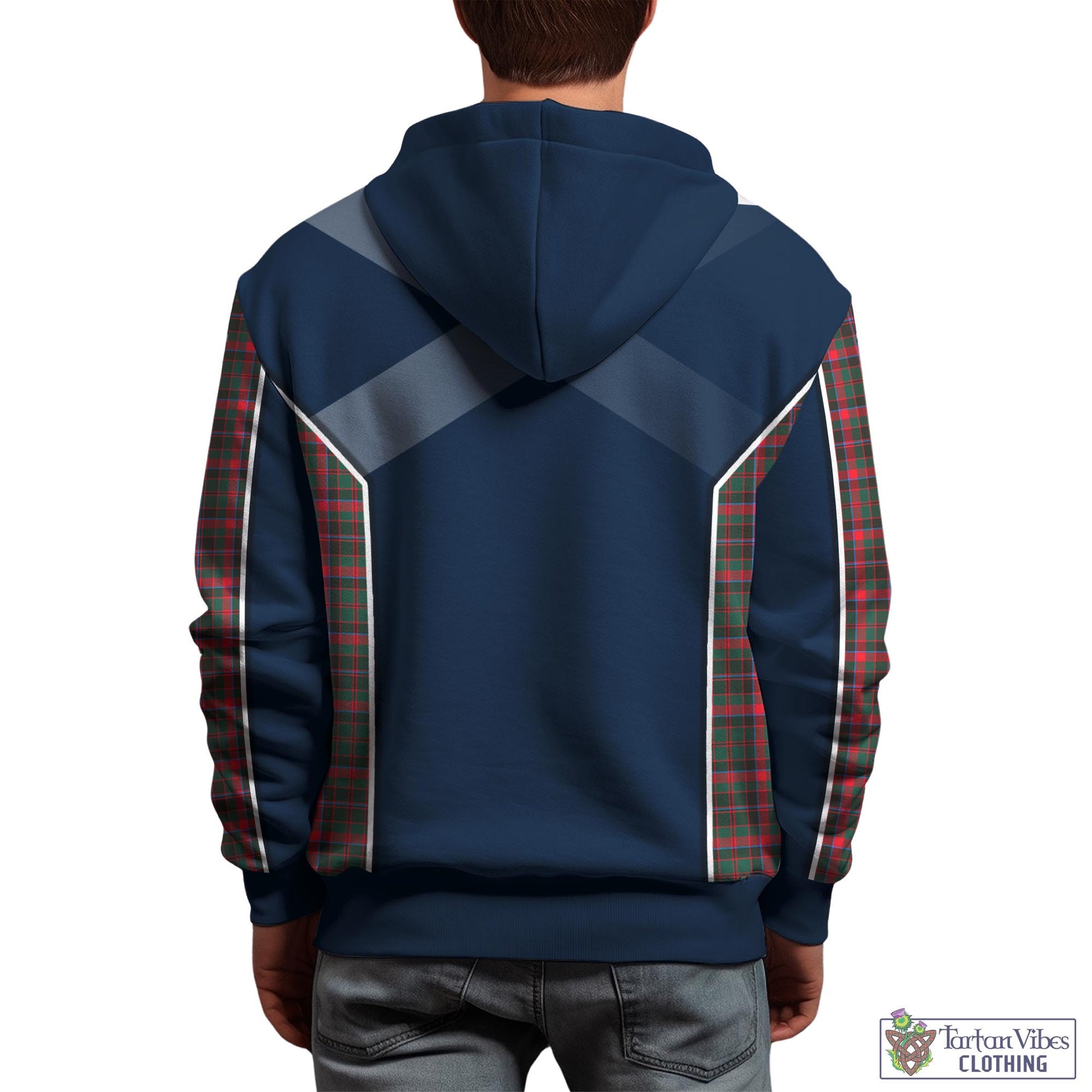 Tartan Vibes Clothing Cumming Hunting Modern Tartan Hoodie with Family Crest and Lion Rampant Vibes Sport Style