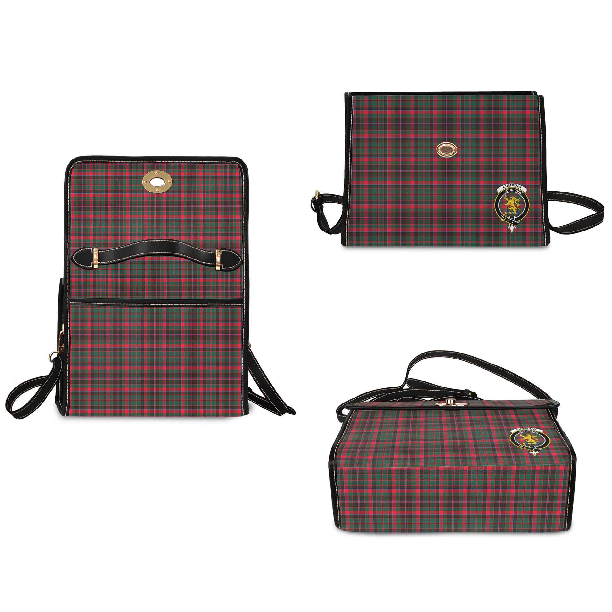 cumming-hunting-modern-tartan-leather-strap-waterproof-canvas-bag-with-family-crest