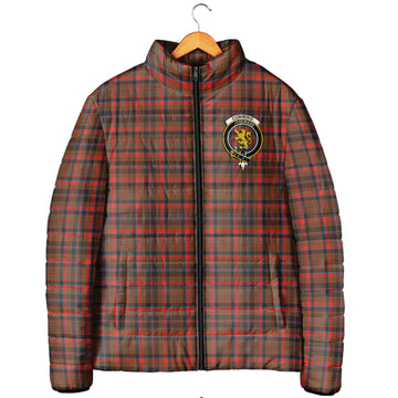 Cumming Hunting Weathered Tartan Padded Jacket with Family Crest