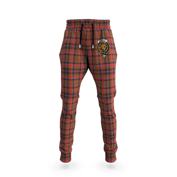 Cumming Hunting Weathered Tartan Joggers Pants with Family Crest