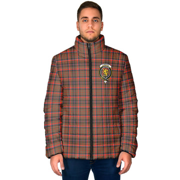 Cumming Hunting Weathered Tartan Padded Jacket with Family Crest