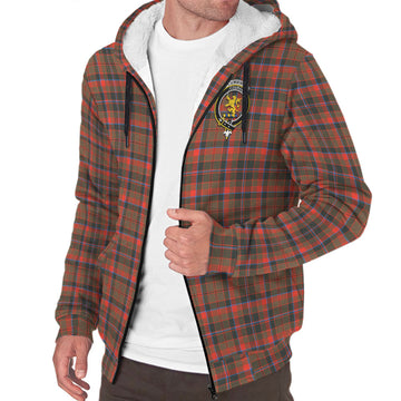 Cumming Hunting Weathered Tartan Sherpa Hoodie with Family Crest