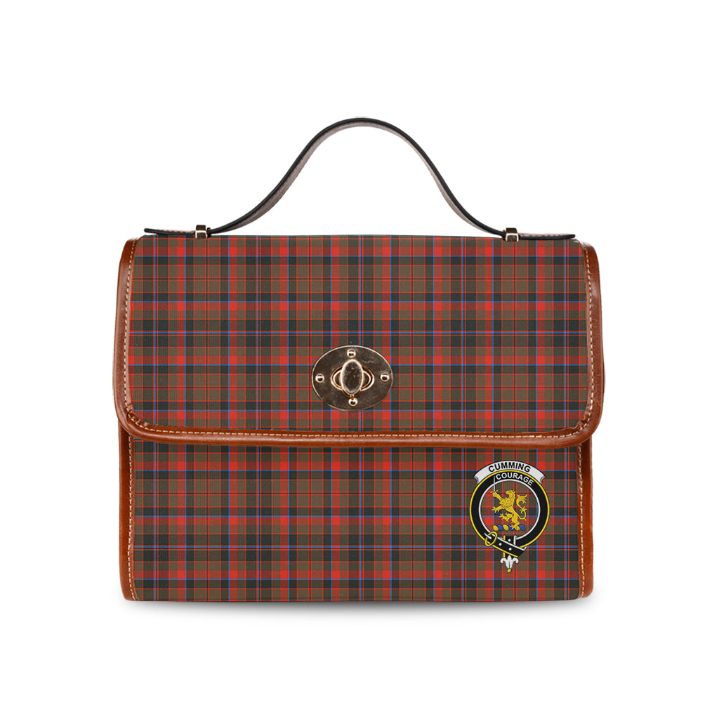 cumming-hunting-weathered-tartan-leather-strap-waterproof-canvas-bag-with-family-crest