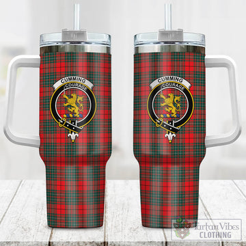 Cumming Modern Tartan and Family Crest Tumbler with Handle