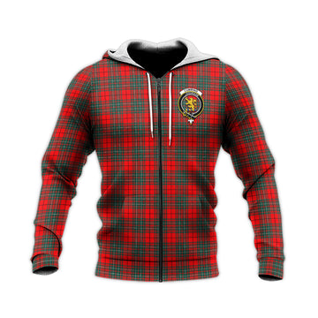Cumming Modern Tartan Knitted Hoodie with Family Crest