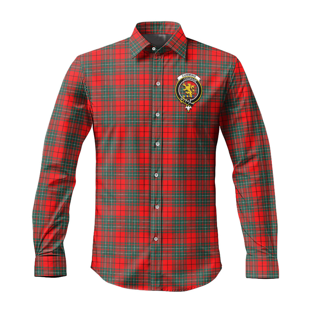 cumming-modern-tartan-long-sleeve-button-up-shirt-with-family-crest