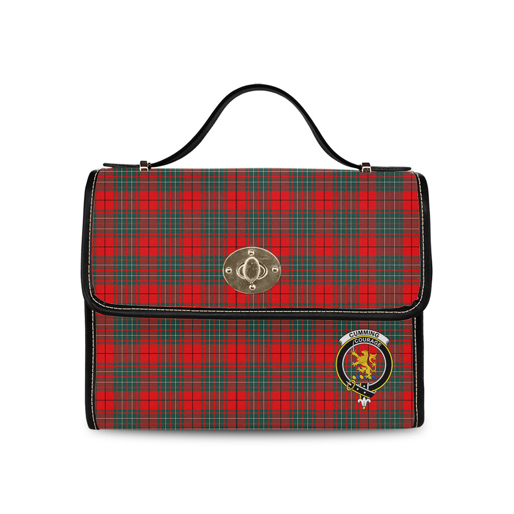 cumming-modern-tartan-leather-strap-waterproof-canvas-bag-with-family-crest