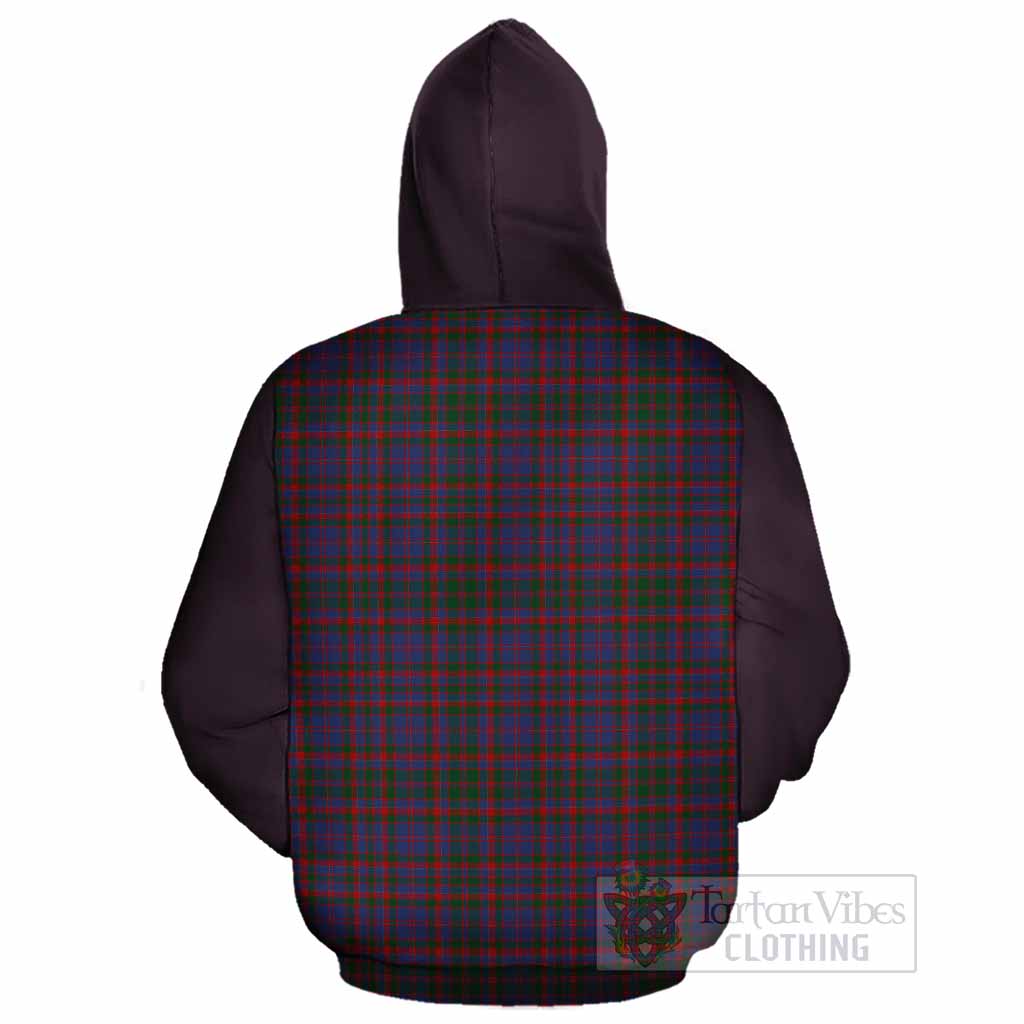 Cumming Tartan Accent Cotton Hoodie with Family Crest