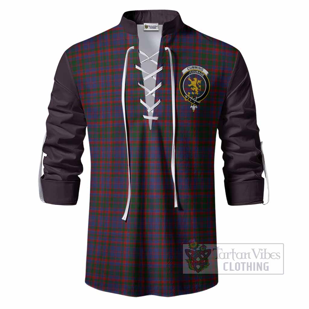 Cumming Tartan Accent Ghillie Shirt with Family Crest