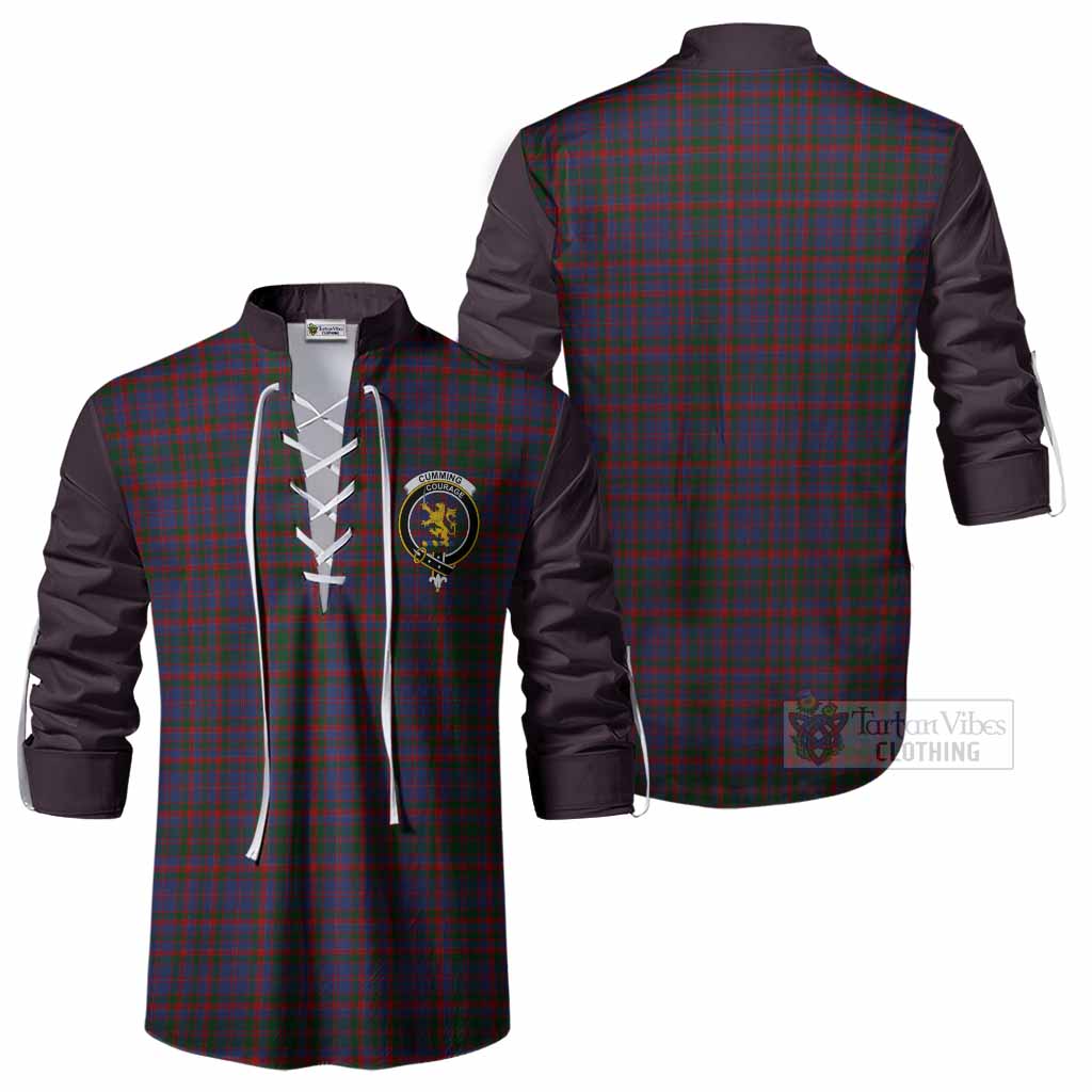 Cumming Tartan Accent Ghillie Shirt with Family Crest