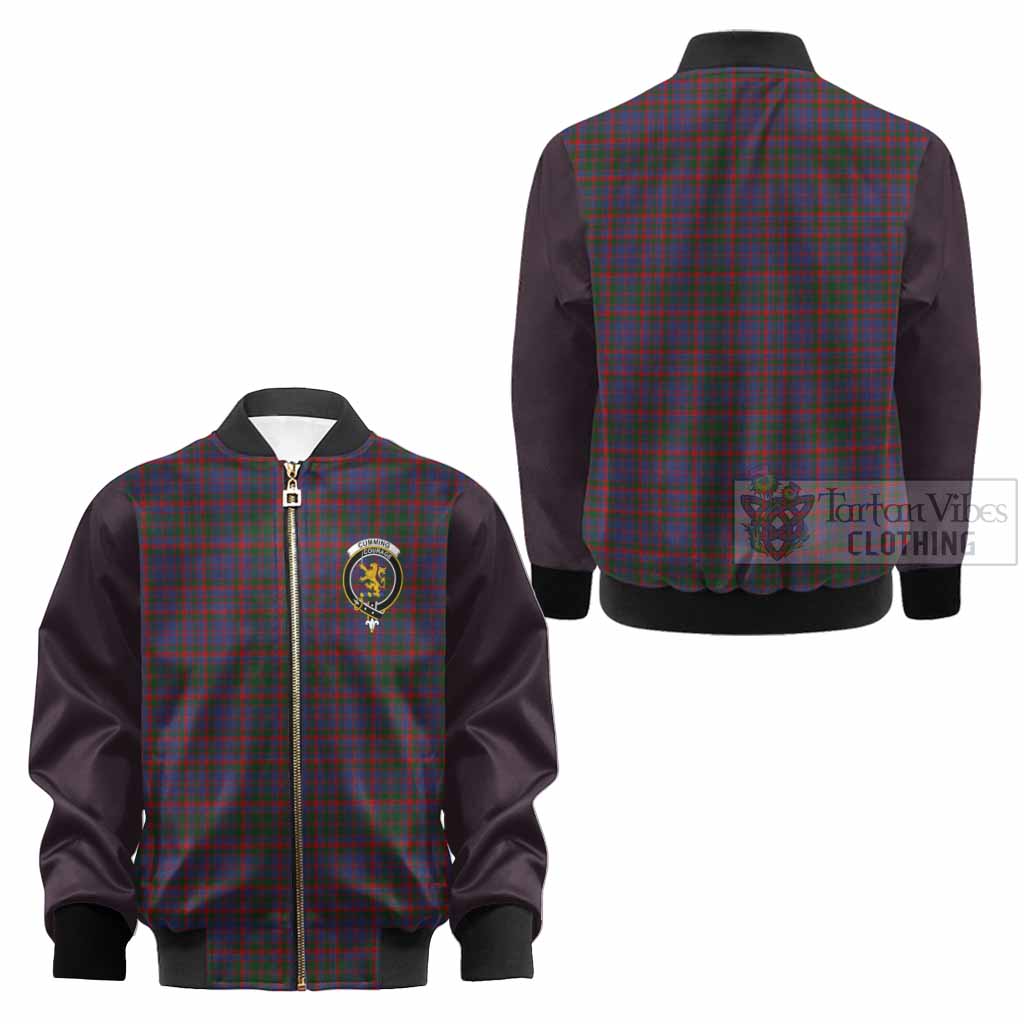 Cumming Tartan Accent Kid Bomber Jacket with Family Crest