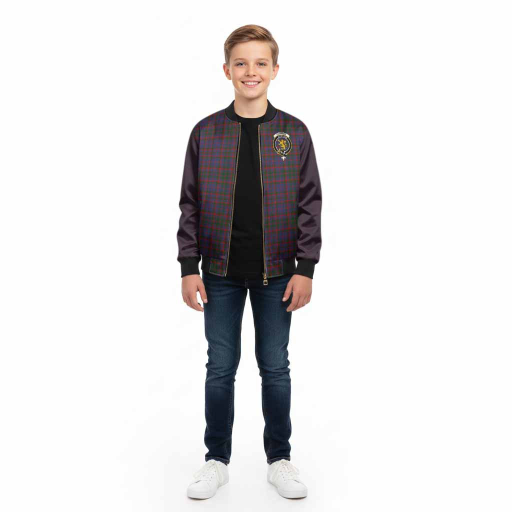 Cumming Tartan Accent Kid Bomber Jacket with Family Crest