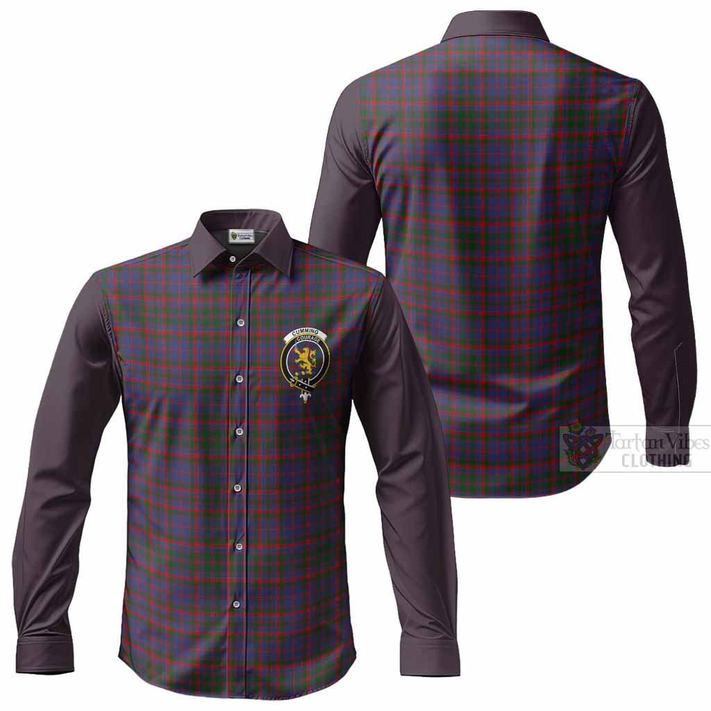 Cumming Tartan Accent Long Sleeve Button Shirts with Family Crest