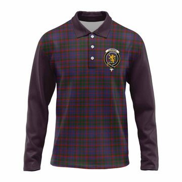 Cumming Tartan Accent Long Sleeve Polo Shirt with Family Crest