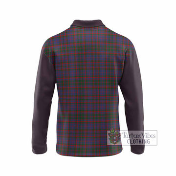 Cumming Tartan Accent Long Sleeve Polo Shirt with Family Crest