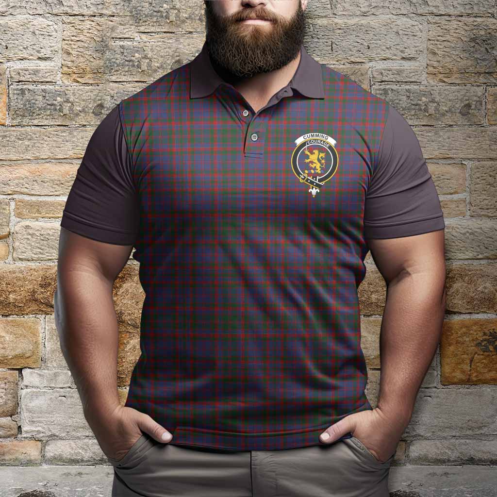 Cumming Tartan Accent Polo Shirt with Family Crest