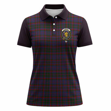 Cumming Tartan Accent Women Polo Shirt with Family Crest